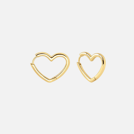 Minimalist Heart Hoop Earrings