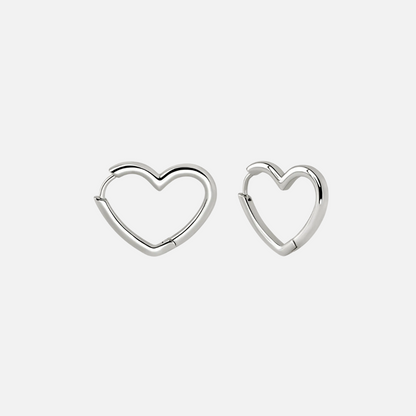 Minimalist Heart Hoop Earrings