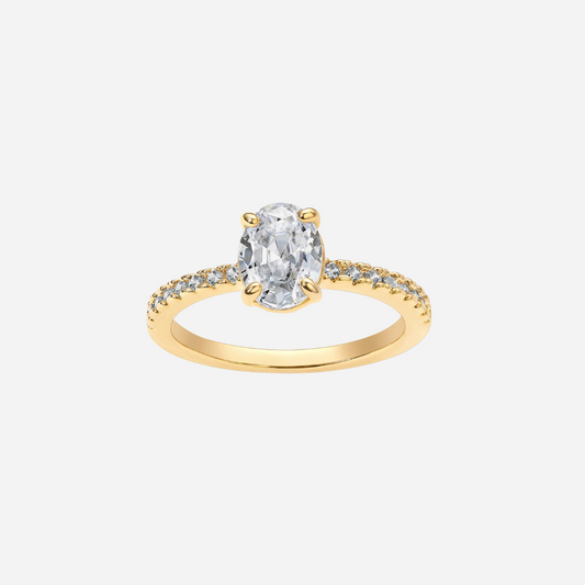 Oval CZ Engagement Ring
