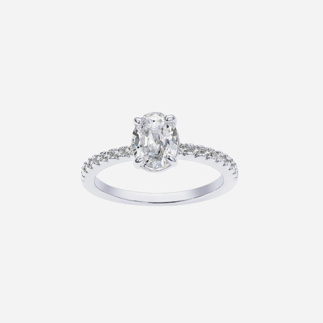 Oval CZ Engagement Ring