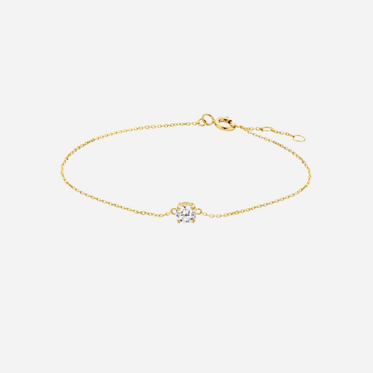 14K Gold Plated Solitaire Bracelet