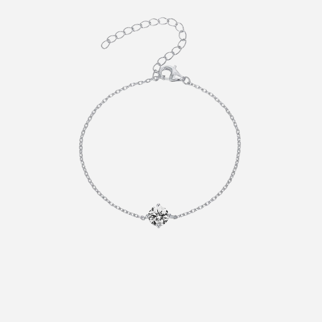 14K Gold Plated Solitaire Bracelet