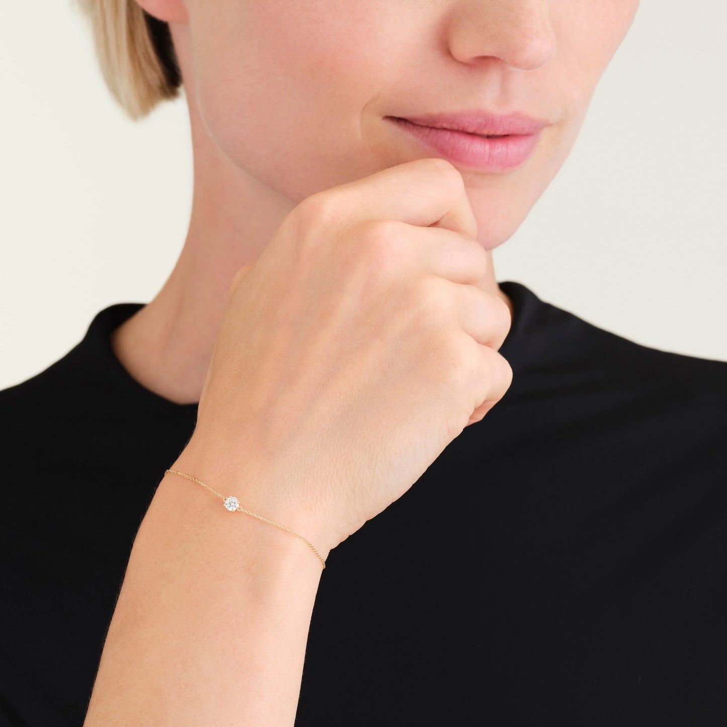 14K Gold Plated Solitaire Bracelet