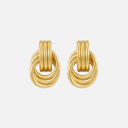 Triple Hoop Love Knot Earrings