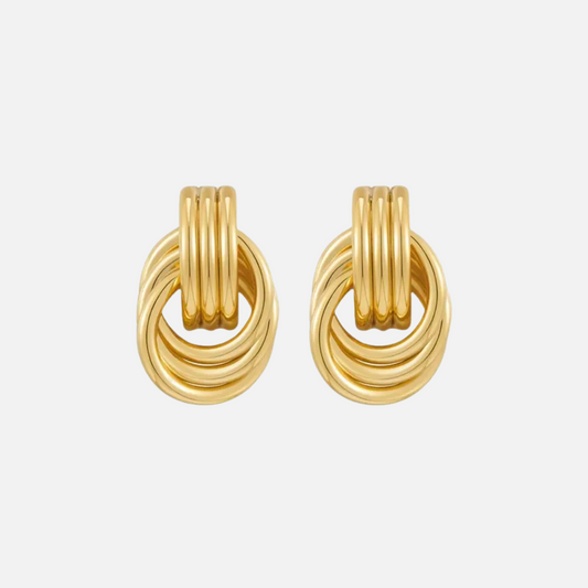 Triple Hoop Love Knot Earrings