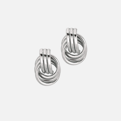 Triple Hoop Love Knot Earrings