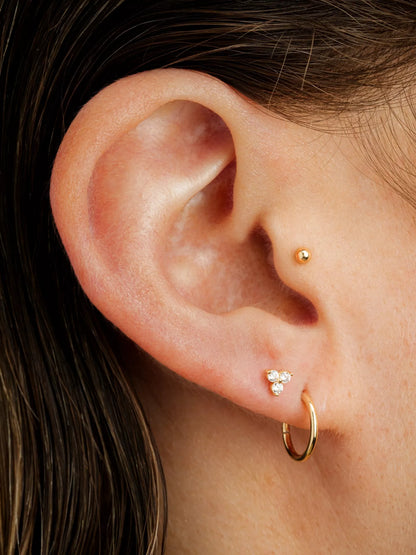 Triple Spark CZ Stud Earrings