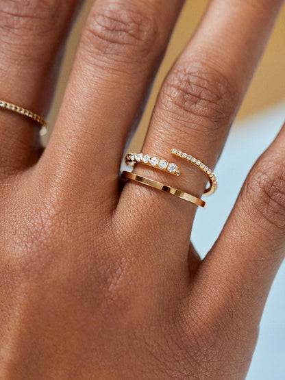 14K Gold Plated Twisted CZ Ring