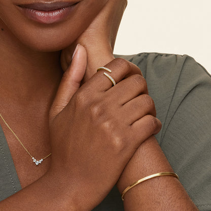 14K Gold Plated Twisted CZ Ring