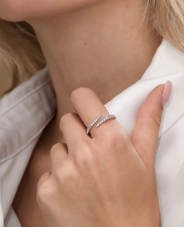 14K Gold Plated Twisted CZ Ring