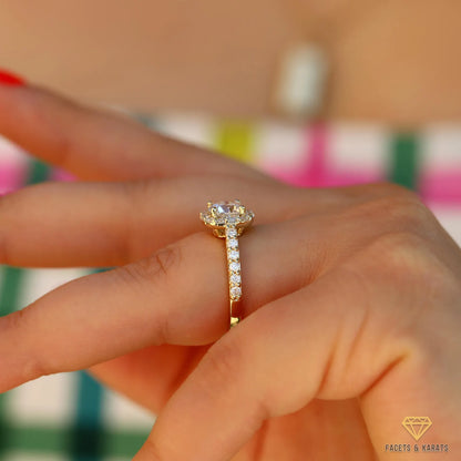 14k Gold Plated Halo CZ Ring
