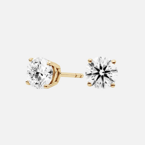 14K Gold Plated Diamond Stud Earrings
