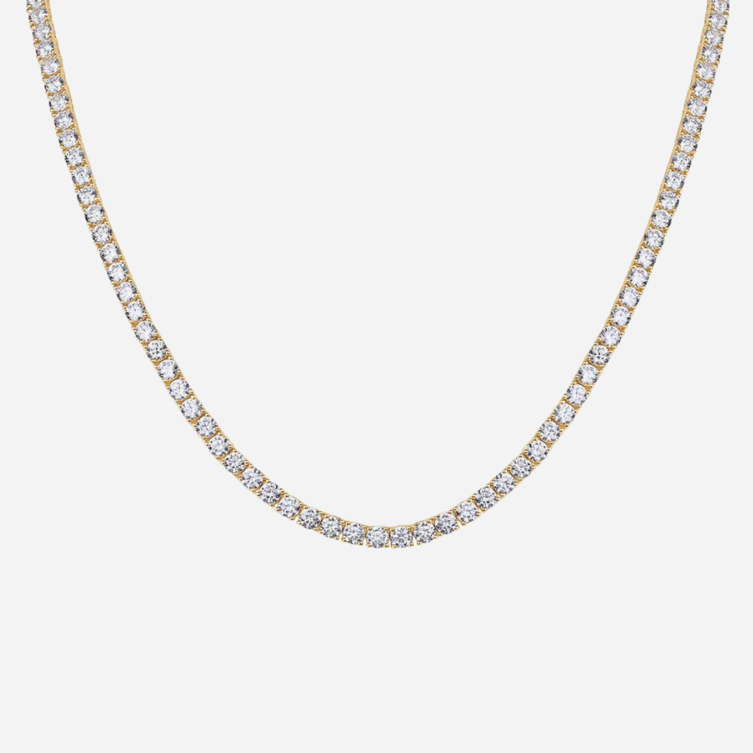 14K Gold Plated Diamond Tennis Necklace