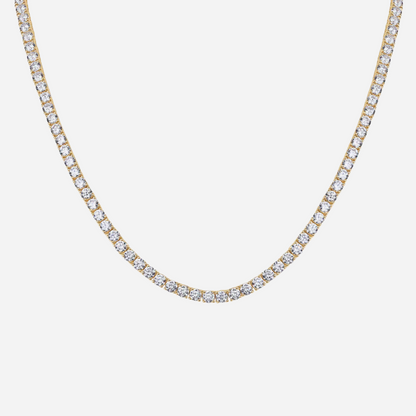 14K Gold Plated Diamond Tennis Necklace