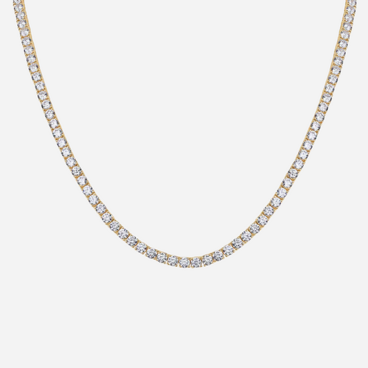 14K Gold Plated Diamond Tennis Necklace