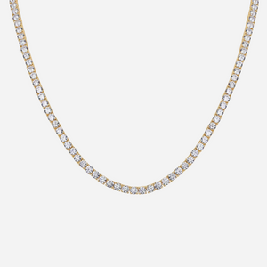 14K Gold Plated Diamond Tennis Necklace